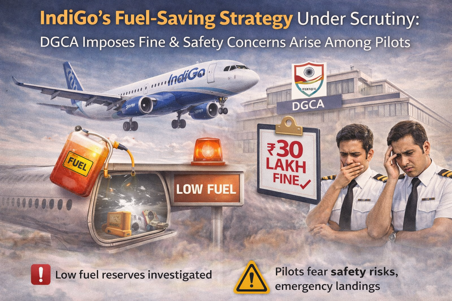 IndiGo's Fuel-Saving Strategy Under Scrutiny: DGCA Imposes Fine & Safety Concerns Arise Among Pilots